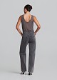 Sleeveless metallic fabric top
