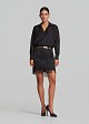 Asymmetrical sheer blouse with wrap effect