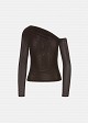 Asymmetric sheer top with rhinestones