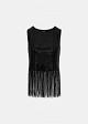 Sleeveless sequin top with fringe