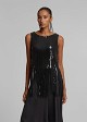 Sleeveless sequin top with fringe