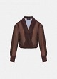 Sheer wrap-style top with lapels