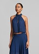 Semi-sheer halterneck blouse