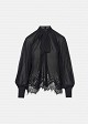 Sheer top with lace trim