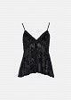 Lingerie top, asymmetrical with a devoré finish
