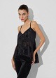 Lingerie top, asymmetrical with a devoré finish