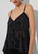 Lingerie top, asymmetrical with a devoré finish
