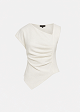 Asymmetric sleeveless top with ruching