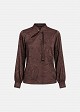 Mandarin collar blouse in satin printed look