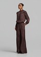 Mandarin collar blouse in satin printed look