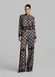 Mandarin collar blouse in satin printed look