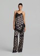 Printed lingerie top in asymmetric lace
