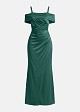 Maxi satin-look dress with ruching