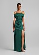 Maxi satin-look dress with ruching