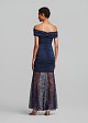 Maxi off-shoulder dress with ruching and lace