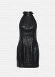 Faux-leather mini dress