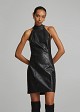 Faux-leather mini dress