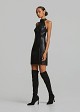 Faux-leather mini dress