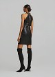 Faux-leather mini dress