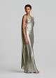 Maxi metallic one-shoulder dress