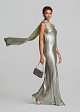 Maxi metallic one-shoulder dress