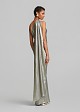 Maxi metallic one-shoulder dress