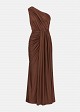 One-shoulder maxi dress with ruched detailing
