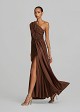 One-shoulder maxi dress with ruched detailing