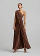 One-shoulder maxi dress with ruched detailing
