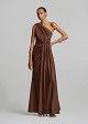 One-shoulder maxi dress with ruched detailing