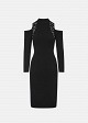 Knit midi pencil dress with crystals