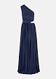 Lurex pleated one-shoulder dress