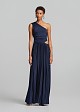 Lurex pleated one-shoulder dress