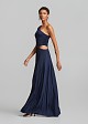 Lurex pleated one-shoulder dress