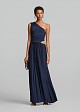 Lurex pleated one-shoulder dress