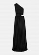 Lurex pleated one-shoulder dress