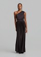 Lurex pleated one-shoulder dress
