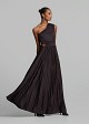 Lurex pleated one-shoulder dress