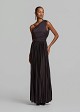 Lurex pleated one-shoulder dress