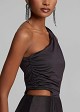 Lurex pleated one-shoulder dress
