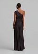 Lurex pleated one-shoulder dress