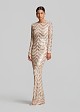 Long-sleeve sequin maxi dress
