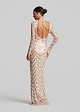 Long-sleeve sequin maxi dress
