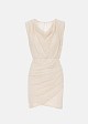 Lace mini dress in sequins and bold shoulders