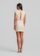 Lace mini dress in sequins and bold shoulders