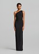 Maxi lurex one-shoulder dress