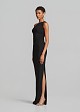 Maxi lurex one-shoulder dress