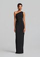Maxi lurex one-shoulder dress
