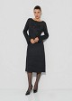 Lurex midi knit dress with decorative crystals