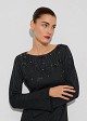 Lurex midi knit dress with decorative crystals